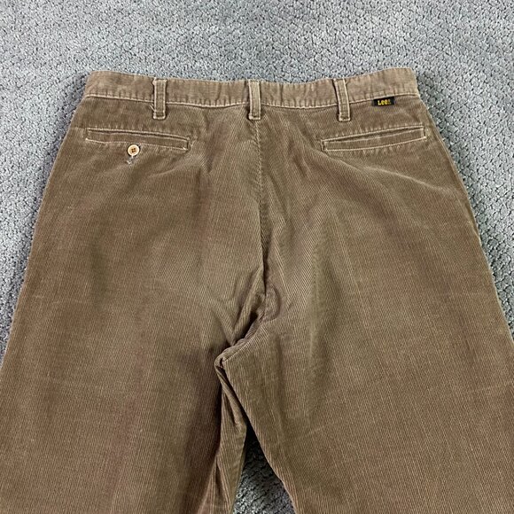 Vintage 70s Lee Corduroy Pants Men's 34 x 32 Fits 32x31 Brown USA Talon Zipper - Picture 5 of 12
